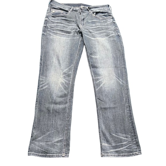 Buffalo David Bitton EVAN-X Slim Straight Stretch Men’s Jeans 32X30 Light Blue. - Picture 3 of 12